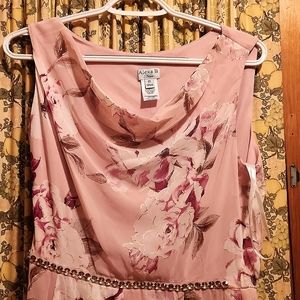 Alexa B Nites dress, Size 10, Light Pink with flowers